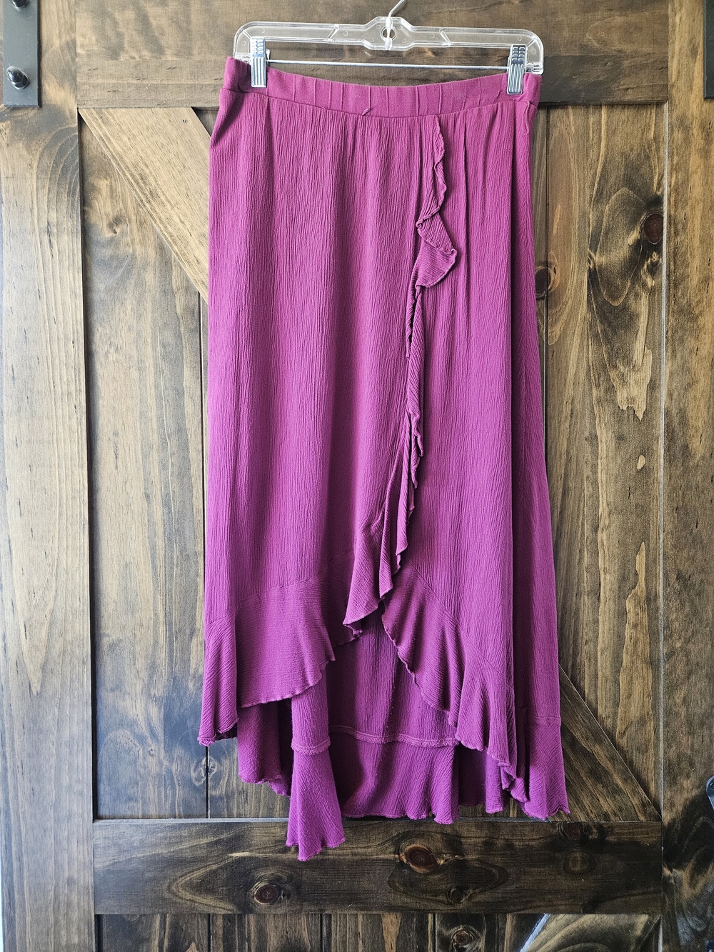 Amy Byer Magenta Ruffle High-Low Skirt